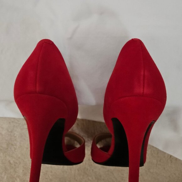 NWOT - Nine West Red D'Orsay Suede Heels - Picture 6 of 8